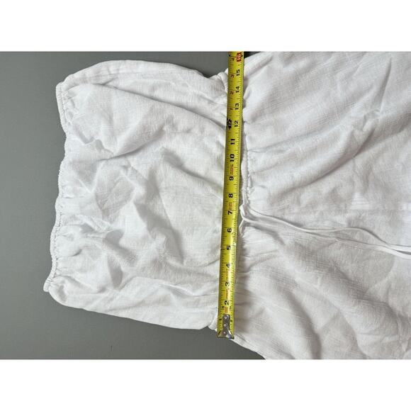 Seafolly Crinkle Playsuit in White Women’s Large Gauze Strapless Elastic Waist - Picture 10 of 14